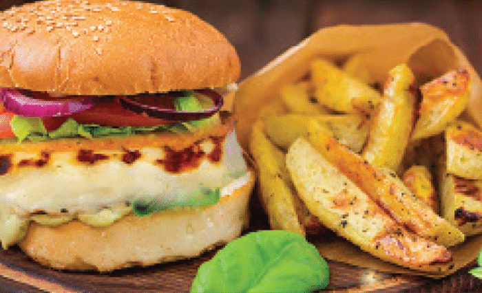 BBQ Halloumi Burger (V)
